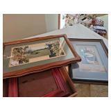 Three framed pictures