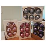 Four boxes, with six ornaments each