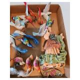 Miscellaneous clip-on bird ornaments
