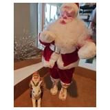 Vintage Santa has some staining, and Santa on rabbit