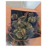 Christmas Greenery Garland with pine cones