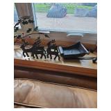 Small mental sleigh with reindeer candle holder