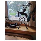 Tall metal reindeer candle holder, approximately 18 in