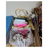 Miscellaneous tote bags and ribbons and bows