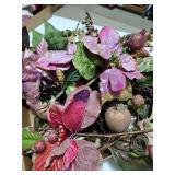 Purple and pink faux Christmas decoration flowers