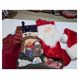 Miscellaneous fancy Christmas stockings and Santa hat
