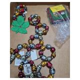 Glass bead candle rings and beaded coasters