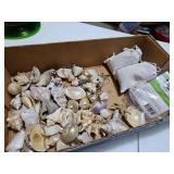Small potpourri crock pot, Cedar sachets, gold glittered shells ornaments
