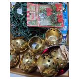 Small Christmas lights and Brass votive holders