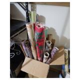 Box of mostly new wrapping paper
