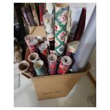 Box of mostly new wrapping paper