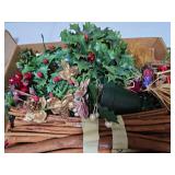 Plastic Holly and cinnamon sticks
