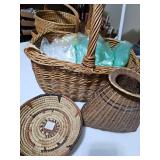 Three woven baskets