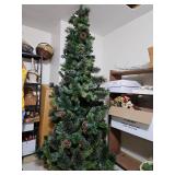 Approximately 8 ft tall faux  lighted Christmas tree