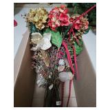 Gold and red Christmas hydrangeas, beaded fruit