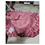 Four round pink chair pads