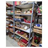 Six shelf metal shelving unit, pick up at end of sale only, contents not included