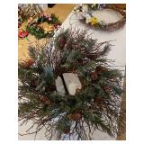 Large twig wreath with pine cones