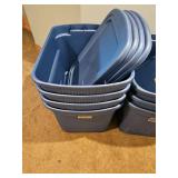 Four large Blue totes with lids