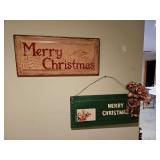 Two Merry Christmas wall hangings