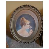Approximately 36-in tall oval framed print