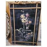 Approximately 24x18 framed oil on velvet with metal frame