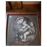 10x10 framed print of mother and child, black and white