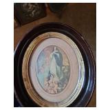 13x10 oval framed religious picture