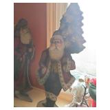 24-in tall flat cut out of Santa and Christmas tree
