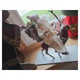 White Santa on reindeer