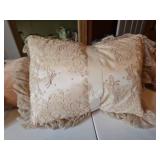Two fancy lace pillows