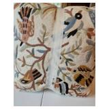 Pair of crewel stitched 16 inch bird pillows