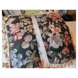 Two, 18 inch decorative floral pillows