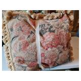 Two, 18 inch decorative floral pillows