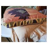 One chair cushion and one decorative pillow