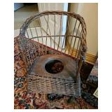 Antique wicker potty chair