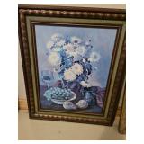 18x24 framed print blue floral