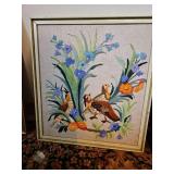 16x crewel embroidery stitched Birds