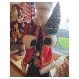18-in tall felt stuffed Santa with teddy bear