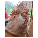 Fabric and paper mache Mary and Joseph