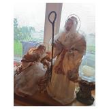 Fabric and paper mache Mary and Joseph