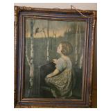 16x20 framed print of child looking at a bird