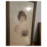 10x20 framed print of young lady