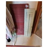 Two sets of painted wood shutters, two shutters each