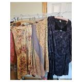 Two piece black skirt and top, too long floral skirts, all size medium