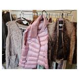 Ladies size large vest, too fur one puffy Satin
