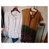 Three piece Ivory colored suit size 8, skirt, jacket, blouse, sleeveless dress