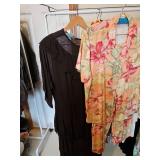 Brown fancy two-piece outfit skirt and blouse, two piece pants set Hawaiian style