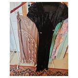 Long Lacey fancy skirt, black velvet dress