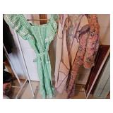 Vintage long dress, aprons and ladies duster housecoat